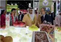  ?? — Photo by Ryan Lim ?? Sheikh Mansour bin Zayed Al Nahyan visits the Japan Pavillion during the 9th edition of SIAL Middle East held at Abu Dhabi National Exhibition Centre on Monday.