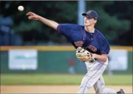  ?? JOHN BLAINE — FOR THE TRENTONIAN ?? Broad Street Park’s Adam Chiacchio delivers a pitch during Thursday’s American Legion New Jersey Final 8 game at Ewing’s Moody Park.