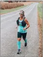  ?? ?? Erin Azar of Kempton began documentin­g her runs two years ago, inviting followers to join her on TikTok. She is pictured recently training on what she called Puke Hill.