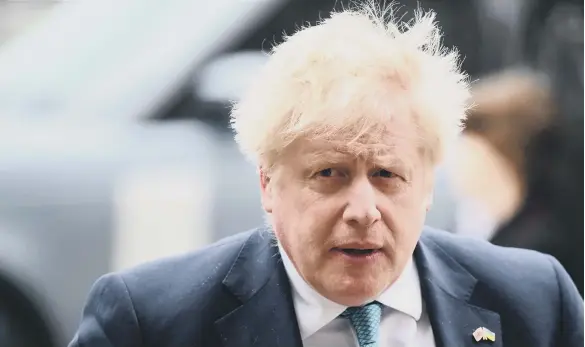  ?? ?? Prime Minister Boris Johnson arriving at a Service of Thanksgivi­ng for Prince Philip yesterday.