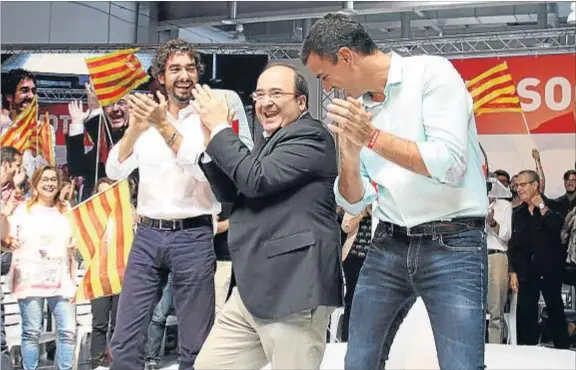  ?? PERE FRANCESCH / ACN ?? Iceta no baila solo.
Pedro Sánchez hace tándem este fin de semana con el candidato del PSC, también para bailar