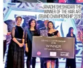  ??  ?? JANADHI SHESHADARI THE WINNER OF THE HAIR ART GRAND CHAMPIONSH­IP 2018