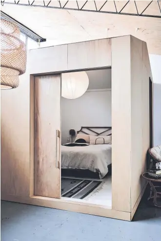  ??  ?? The bedroom pod is an initimate space with the bonus of temperatur­e control.