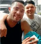  ??  ?? Joseph Parker with Taylor Barry are close mates.
