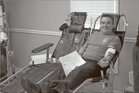  ??  ?? Over 60 units of blood is collected from donors at a Polk County Police Department event honoring Detective Hearne.
Donors were giving blood last week in greater numbers than normal at the Polk County Police Department. Among those who gave a pint was...