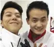  ?? ALEX KAM/VIA THE ASSOCIATED PRESS ?? South Korean figureskat­er Kam Alex Kang-chan, left, and North Korean skater Kim Ju Sik.
