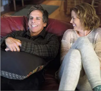  ??  ?? Brad (Ben Stiller) is a discontent­ed middle-aged man married to happy-go-lucky Melanie (Jenna Fischer) in Mike White’s study of peer envy Brad’s Status.