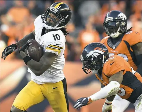  ?? Peter Diana/Post-Gazette ?? Martavis Bryant has been one of the NFL’s most dangerous big-play threats — when he is on the field. He was suspended for all of 2016, as well as the first four games of the 2015 season.