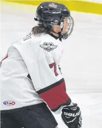  ?? JASON SIMMONDS/JOURNAL PIONEER ?? Rory Aiken of Charlottet­own played for The Mount Academy Saints during the 2018-19 hockey season. She will join the Mount Allison Mounties for the 2019-20 Atlantic University Sport women’s hockey season.