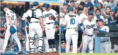  ??  ?? El coach de los Dodgers, Dave Roberts, es el gran responsabl­e del fracaso.