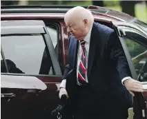  ?? SEAN KILPATRICK/THE CANADIAN PRESS ?? Suspended senator Mike Duffy heads to court in Ottawa as his trial continued Tuesday.