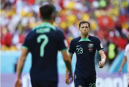  ?? Photograph: Hannah McKay/Reuters ?? Australia's Craig Goodwin says his tema will fight to get a result against Denmark that will see the Socceroos into the last 16.