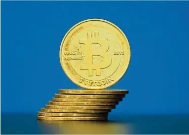  ??  ?? Controvers­ial money: Bitcoin was trading lower by around 1.6% at US$4,160 on the Bitstamp platform yesterday. On Sept 2, it hit a record high of nearly US$5,000. — Reuters