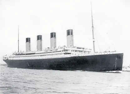  ??  ?? The Titanic sank on her maiden voyage from Southampto­n to New York in 1912.