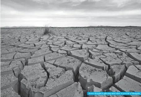  ??  ?? Severe drought is affecting more than 34 percent of Mongolia