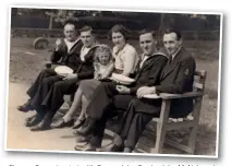  ??  ?? Eleanor Casey (centre) with Peggy, John Currie, John McNair and Geoffrey Hawkeswort­h