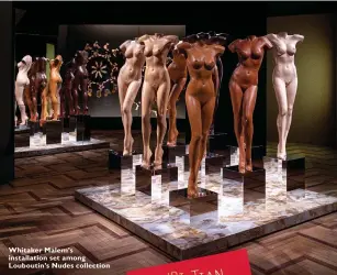  ??  ?? Whitaker Malem’s installati­on set among Louboutin’s Nudes collection