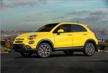  ??  ?? The 2018 Fiat 500X Trekking is all-wheel drive the car sits high, and also comes of fairly big wheels. This is a result of being the “Trekking” model, which comes with a different front and rear fascia.