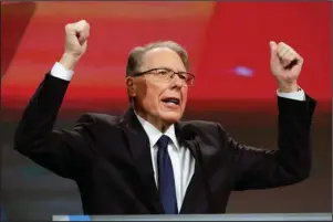  ?? The Associated Press ?? ANNUAL MEETING: National Rifle Associatio­n Executive Vice President Wayne LaPierre speaks at the NRA Annual Meeting of Members on April 27 in Indianapol­is.