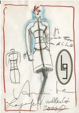  ?? ?? A sketch from a 2006 Karl Lagerfeld collection.
