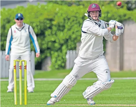  ??  ?? Forfarshir­e’s Michael Leask hit 12 fours and a six during his knock of 72 against Stoneywood-Dyce.