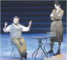  ?? (Yossi Zwecker) ?? SERGEI POLIAKOV as Turiddu and Anastasia Boldyreva as Santuzza in ‘Cavalleria Rusticana.’