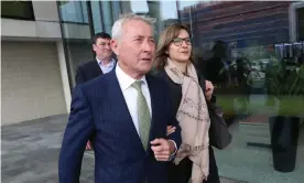  ?? Photograph: Mike Bowers/The Guardian ?? Lawyer Bernard Collaery arrives at the ACT law courts in in August 2019.