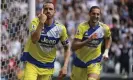  ?? Photograph: Marco Alpozzi/AP ?? Leonardo Bonucci (left) wheels away after scoring his second goal against Venezia.