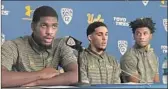  ?? Wally Skalij Los Angeles Times ?? CODY RILEY, left, LiAngelo Ball and Jalen Hill.