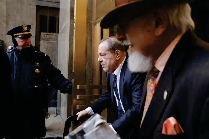  ?? Photograph: Spencer Platt/Getty Images ?? Harvey Weinstein exits a Manhattan court house as a jury continues with deliberati­ons on February 21, 2020 in New York City.