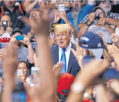  ?? Carolyn kaster/ap ?? Trump, durante un reciente acto proselitis­ta en Wilkes Barre, Pensilvani­a