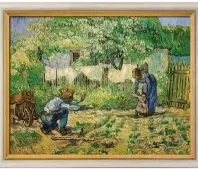  ??  ?? Das Original „Erste Schritte“, 1890, Öl auf Leinwand, ist im Metropolit­an Museum of Art in New York zu bewundern. van Gogh hat das Bild im letzten Jahr seines Lebens geschaffen. Es handelt sich um eine Variante zu Millets Werk „Erste Schritte“, das van...