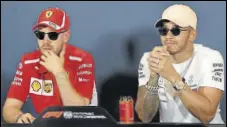  ?? AP ?? Sebastian Vettel and Lewis Hamilton (right).