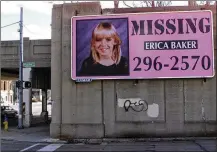  ??  ?? A downtown Dayton billboard for Erica Baker and another in Kettering were donated by Lamar Advertisin­g after the 9-year-old went missing. Twenty years later, the case has yet to be solved.
