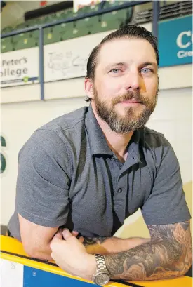  ?? LIAM RICHARDS ?? The Humboldt Broncos new head coach, Nathan Oystrick, knows the world will be watching when his team hits the ice for the first time since the tragic bus crash in April. “There’s a big spotlight on this organizati­on right now,” he said.