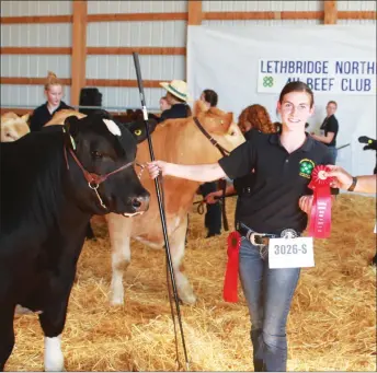  ?? Photo contribute­d ?? Picture Butte’s Shanea Sinke placed second in the recent “Young Guns” contest, an Alberta Beef Producers initiative geared at promoting the beef industry to young people in the province.