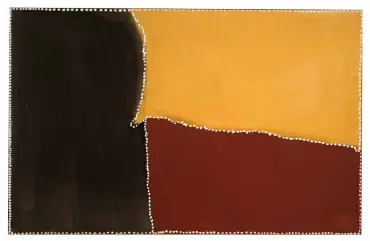  ??  ?? ROVER THOMASHOME COUNTRY, 1984 NATURAL PIGMENTS ON CANVAS 53 X 68 IN. Promised gift of Margaret Levi and Robert Kaplan to the Seattle Art Museum © Artist’s Estate, courtesy Warmun Art Centre Courtesy American Federation of Arts