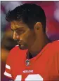  ?? JOSE CARLOS FAJARDO — STAFF ?? 49ers quarterbac­k Jimmy Garoppolo could find himself working alongside his replacemen­t next season.