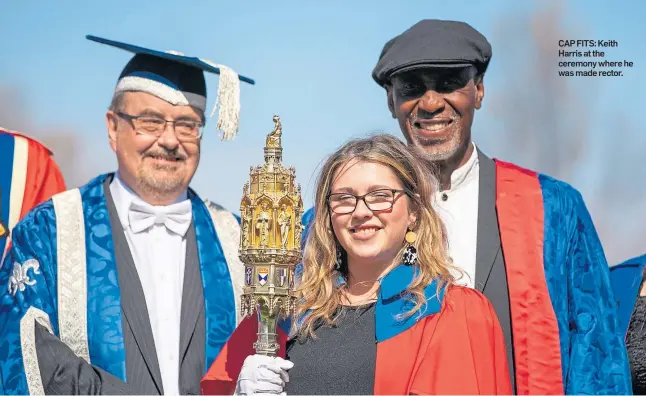  ?? ?? CAP FITS: Keith Harris at the ceremony where he was made rector.