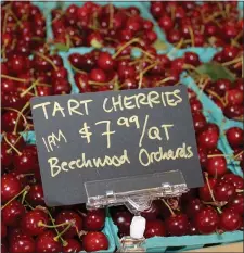  ?? PHOTO BY MICHILEA PATTERSON – FOR MEDIANEWS GROUP ?? These tart cherries are sold at the Red Dog Market and come from Beechwood Orchards.