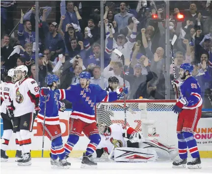  ?? BRUCE BENNETT/GETTY IMAGES ?? The Sens shouldn’t fear playing at Madison Square Garden, writes Don Brennan. While the Rangers are riding a four-game winning streak at MSG, their home record this season was nothing special.