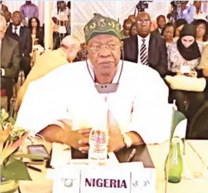  ??  ?? Minister of Informatio­n and Culture, Alhaji Lai Mohammed at the UNWTO General Assembly