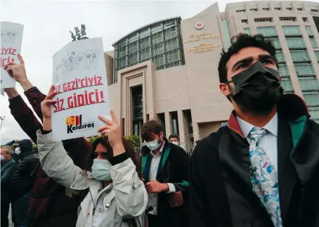  ?? Reuters/File ?? Activists demand the release of philanthro­pist Osman Kavala. He has been kept behind bars for four years ‘for attempting to overthrow the Turkish government.’