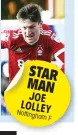  ??  ?? STAR MAN JOE LOLLEY Nottingham F