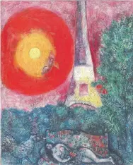  ?? NATIONAL GALLERY OF CANADA/THE CANADIAN PRESS ?? The National Gallery of Canada raised some eyebrows by putting The Eiffel Tower, a 1929 work by Marc Chagall, up for auction.