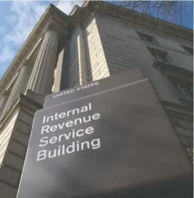  ?? AP FILE PHOTO/SUSAN WALSH ?? The exterior of the Internal Revenue Service building is seen in Washington.