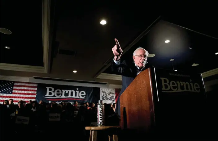  ?? Bild: Andrew Harnik ?? Bernie Sanders var presidentk­andidat också för fyra år sedan och ansågs vid 78 års ålder ha gjort sitt i presidentp­olitiken men nu är han tillbaka.