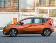  ??  ?? Nissan Versa Note The compact Nissan Versa Note is surprising­ly roomy, thanks to its hatchback design. It’s also the cheapest car on the list before you start adding some of the appealing options Nissan offers. Parents might be happy to hear the...