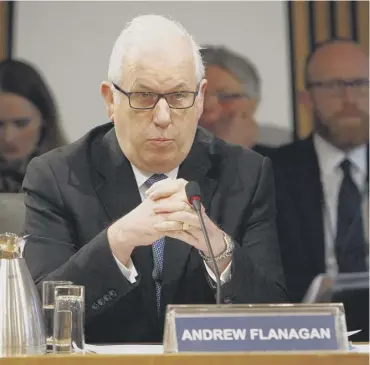  ??  ?? 0 Andrew Flanagan gave evidence to MSPS yesterday as the row continues over Phil Gormley