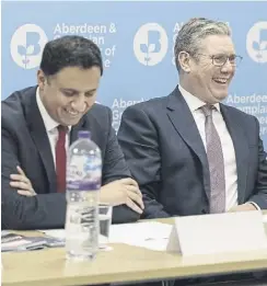  ?? ?? Anas Sarwar and Sir Keir Starmer met with businesses in Aberdeen and promised there would be no cliffedge for North Sea oil